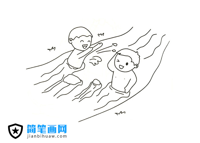 �ɂ�(g��)С�����ں�����Ӿ��ˮ�ĺ�(ji��n)�P��(hu��)�DƬ